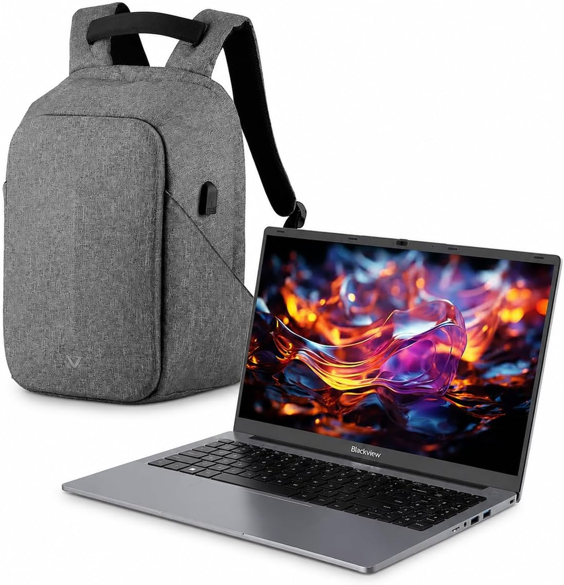 Blackview AceBook 6 Laptop Bundle, AMD Ryzen™ 3 3300U, 16GB RAM, 512GB SSD, 15.6" Display, Windows 11 Home, Stellar Grey